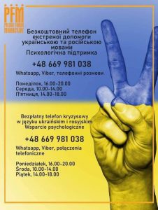 bezpłatny telefon kryzysowy w języku ukraińskim i rosyjskim wsparcie psychologiczne